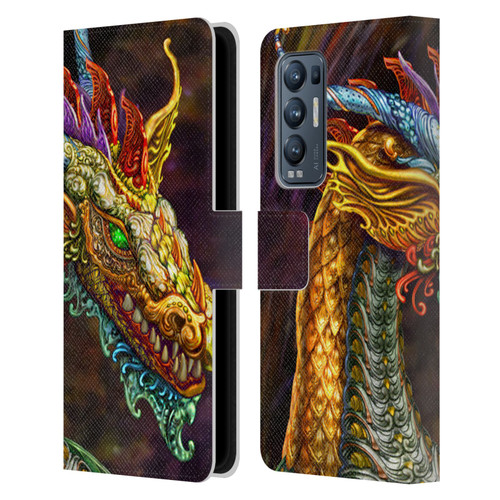 Myles Pinkney Mythical Silver Dragon Leather Book Wallet Case Cover For OPPO Find X3 Neo / Reno5 Pro+ 5G