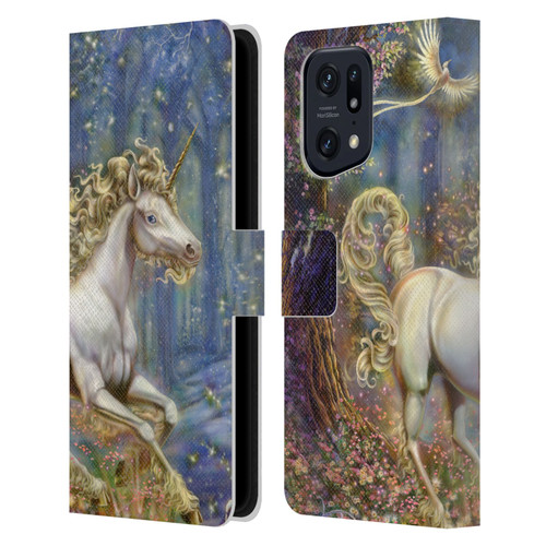 Myles Pinkney Mythical Unicorn Leather Book Wallet Case Cover For OPPO Find X5 Pro