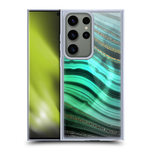 UtArt Malachite Emerald Glitter Gradient Soft Gel Case for Samsung Galaxy S23 Ultra 5G