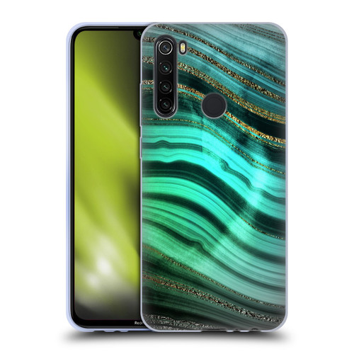 UtArt Malachite Emerald Glitter Gradient Soft Gel Case for Xiaomi Redmi Note 8T