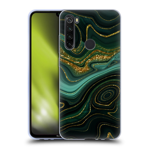 UtArt Malachite Emerald Gilded Teal Soft Gel Case for Xiaomi Redmi Note 8T