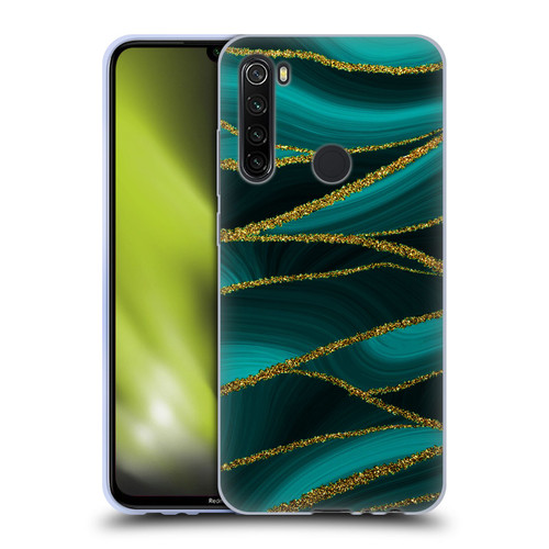 UtArt Malachite Emerald Turquoise Shimmers Soft Gel Case for Xiaomi Redmi Note 8T