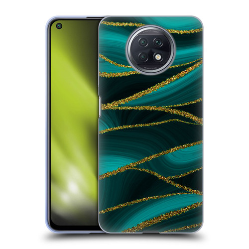 UtArt Malachite Emerald Turquoise Shimmers Soft Gel Case for Xiaomi Redmi Note 9T 5G