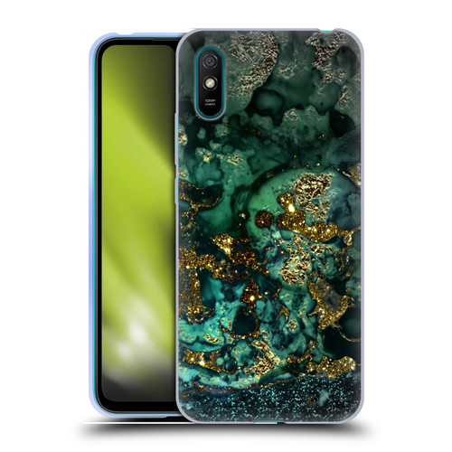 UtArt Malachite Emerald Gold And Seafoam Green Soft Gel Case for Xiaomi Redmi 9A / Redmi 9AT