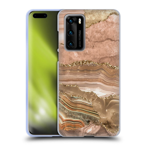 UtArt Wild Cat Marble Beige Gold Soft Gel Case for Huawei P40 5G