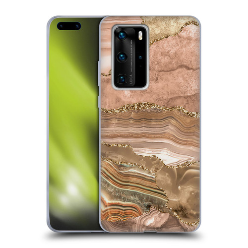 UtArt Wild Cat Marble Beige Gold Soft Gel Case for Huawei P40 Pro / P40 Pro Plus 5G