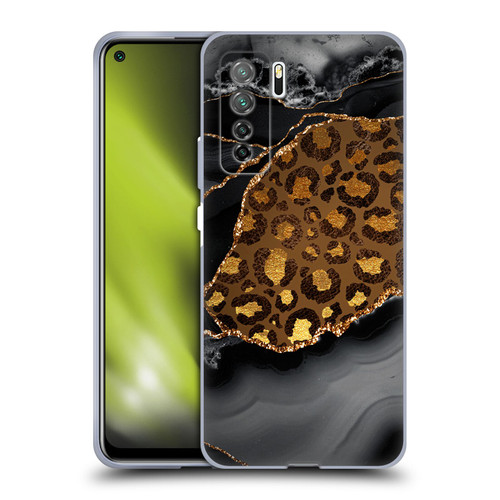 UtArt Wild Cat Marble Dark Gilded Leopard Soft Gel Case for Huawei Nova 7 SE/P40 Lite 5G