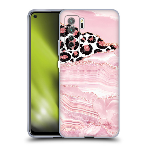UtArt Wild Cat Marble Pink Glitter Soft Gel Case for Huawei Nova 7 SE/P40 Lite 5G