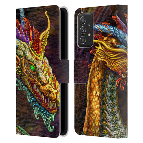 Myles Pinkney Mythical Silver Dragon Leather Book Wallet Case Cover For Samsung Galaxy A52 / A52s / 5G (2021)