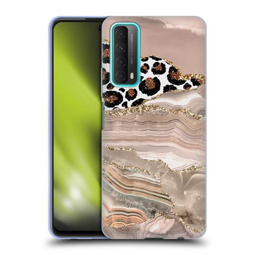 UtArt Wild Cat Marble Cheetah Waves Soft Gel Case for Huawei P Smart (2021)