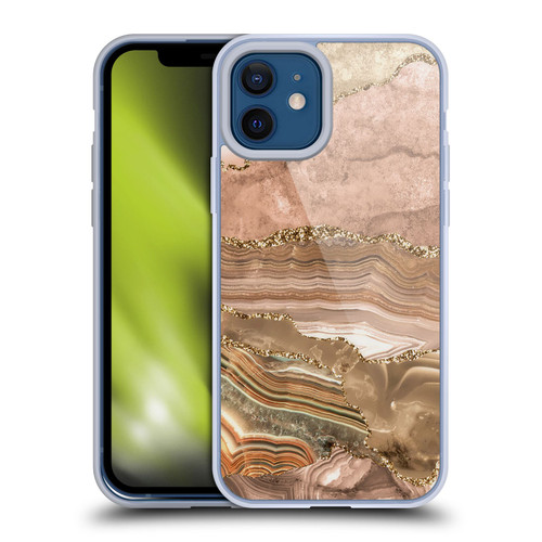 UtArt Wild Cat Marble Beige Gold Soft Gel Case for Apple iPhone 12 / iPhone 12 Pro