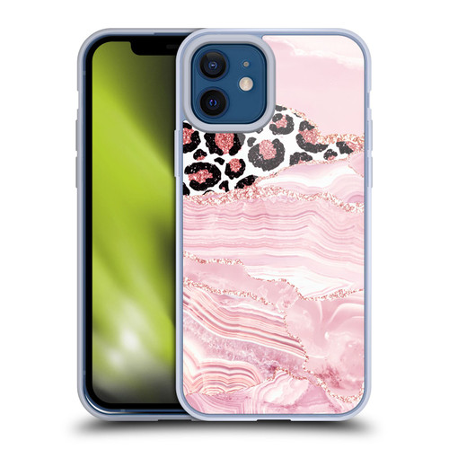 UtArt Wild Cat Marble Pink Glitter Soft Gel Case for Apple iPhone 12 / iPhone 12 Pro