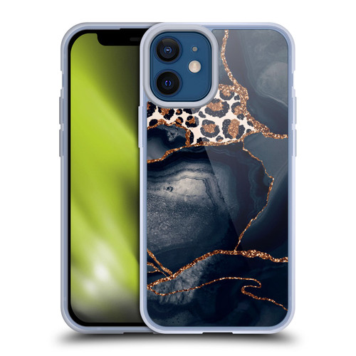 UtArt Wild Cat Marble Leopard Soft Gel Case for Apple iPhone 12 Mini