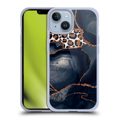 UtArt Wild Cat Marble Leopard Soft Gel Case for Apple iPhone 14