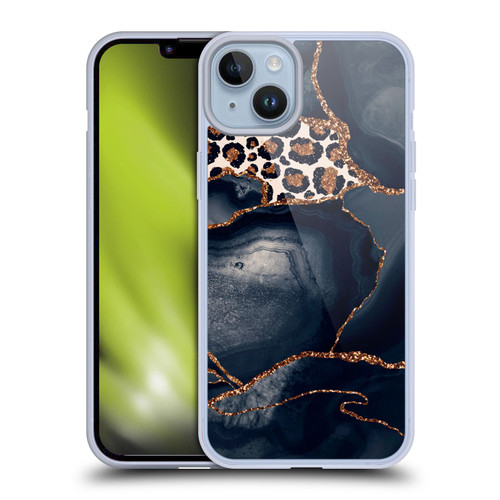UtArt Wild Cat Marble Leopard Soft Gel Case for Apple iPhone 14 Plus