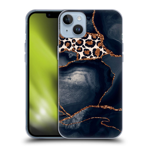 UtArt Wild Cat Marble Leopard Soft Gel Case for Apple iPhone 14 Plus