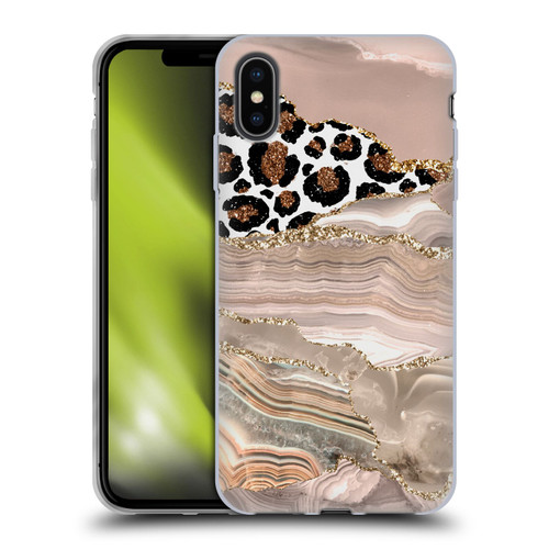 UtArt Wild Cat Marble Cheetah Waves Soft Gel Case for Apple iPhone XS Max