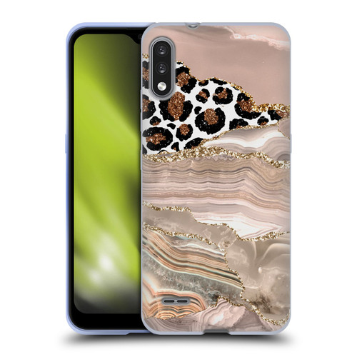 UtArt Wild Cat Marble Cheetah Waves Soft Gel Case for LG K22