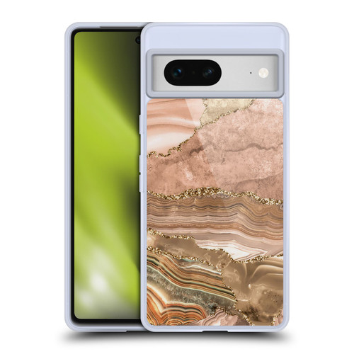 UtArt Wild Cat Marble Beige Gold Soft Gel Case for Google Pixel 7