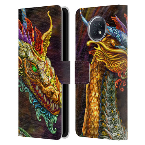 Myles Pinkney Mythical Silver Dragon Leather Book Wallet Case Cover For Xiaomi Redmi Note 9T 5G