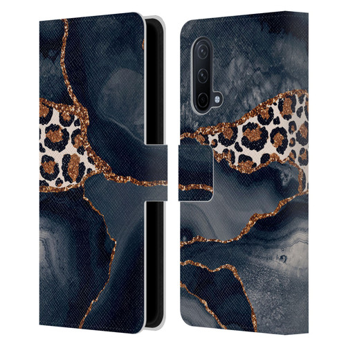 UtArt Wild Cat Marble Leopard Leather Book Wallet Case Cover For OnePlus Nord CE 5G