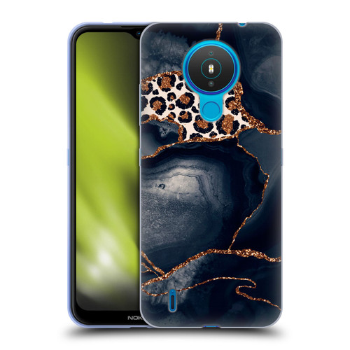 UtArt Wild Cat Marble Leopard Soft Gel Case for Nokia 1.4