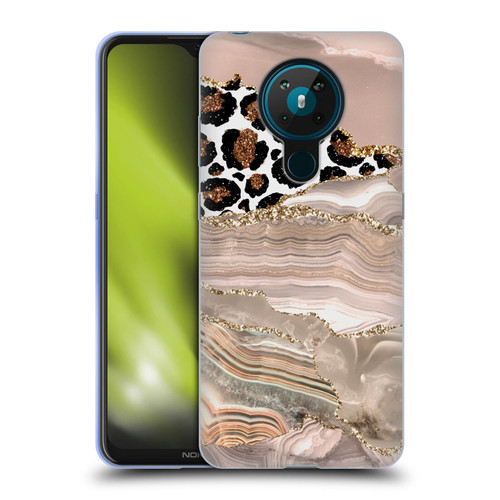 UtArt Wild Cat Marble Cheetah Waves Soft Gel Case for Nokia 5.3