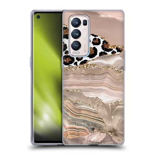 UtArt Wild Cat Marble Cheetah Waves Soft Gel Case for OPPO Find X3 Neo / Reno5 Pro+ 5G