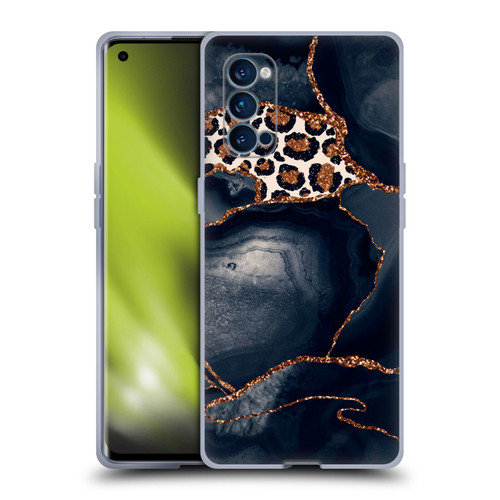 UtArt Wild Cat Marble Leopard Soft Gel Case for OPPO Reno 4 Pro 5G