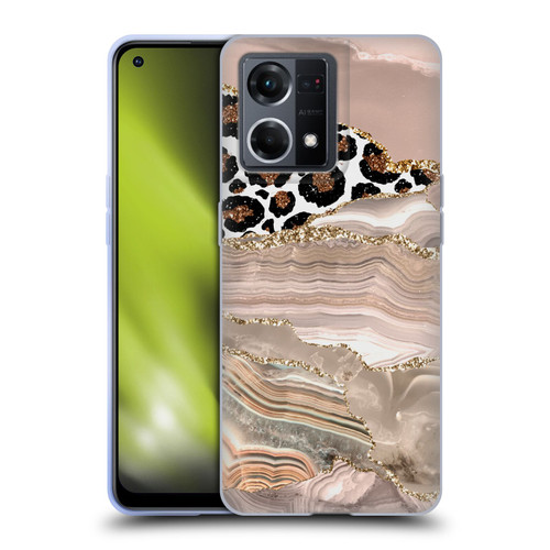 UtArt Wild Cat Marble Cheetah Waves Soft Gel Case for OPPO Reno8 4G