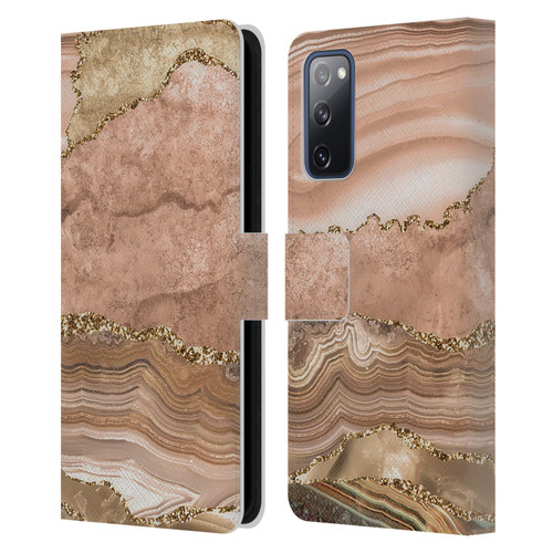 UtArt Wild Cat Marble Beige Gold Leather Book Wallet Case Cover For Samsung Galaxy S20 FE / 5G