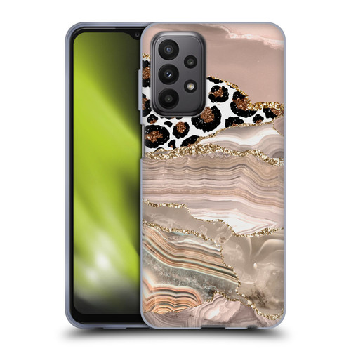 UtArt Wild Cat Marble Cheetah Waves Soft Gel Case for Samsung Galaxy A23 / 5G (2022)
