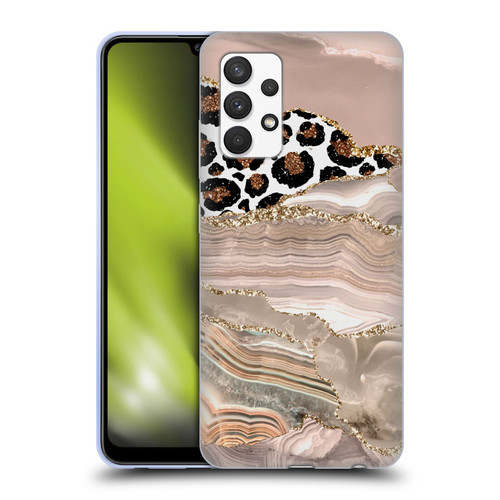 UtArt Wild Cat Marble Cheetah Waves Soft Gel Case for Samsung Galaxy A32 (2021)