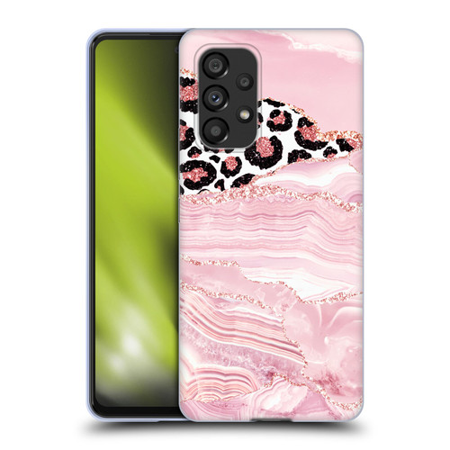 UtArt Wild Cat Marble Pink Glitter Soft Gel Case for Samsung Galaxy A53 5G (2022)