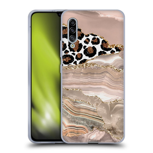 UtArt Wild Cat Marble Cheetah Waves Soft Gel Case for Samsung Galaxy A90 5G (2019)