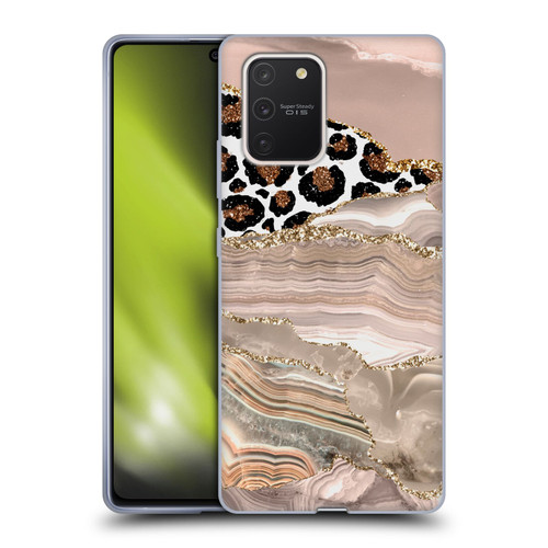 UtArt Wild Cat Marble Cheetah Waves Soft Gel Case for Samsung Galaxy S10 Lite