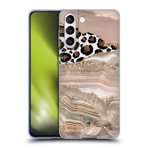 UtArt Wild Cat Marble Cheetah Waves Soft Gel Case for Samsung Galaxy S21 5G