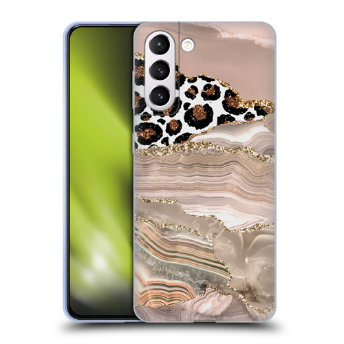 UtArt Wild Cat Marble Cheetah Waves Soft Gel Case for Samsung Galaxy S21+ 5G