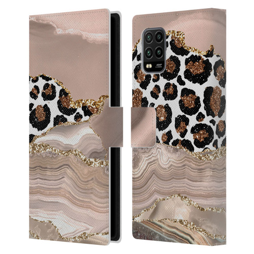 UtArt Wild Cat Marble Cheetah Waves Leather Book Wallet Case Cover For Xiaomi Mi 10 Lite 5G