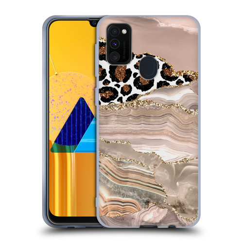 UtArt Wild Cat Marble Cheetah Waves Soft Gel Case for Samsung Galaxy M30s (2019)/M21 (2020)