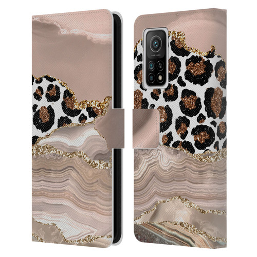 UtArt Wild Cat Marble Cheetah Waves Leather Book Wallet Case Cover For Xiaomi Mi 10T 5G