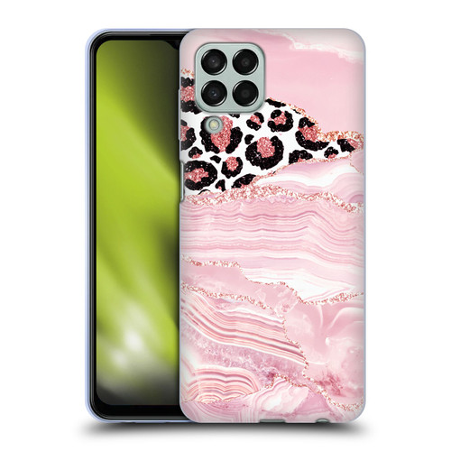 UtArt Wild Cat Marble Pink Glitter Soft Gel Case for Samsung Galaxy M33 (2022)