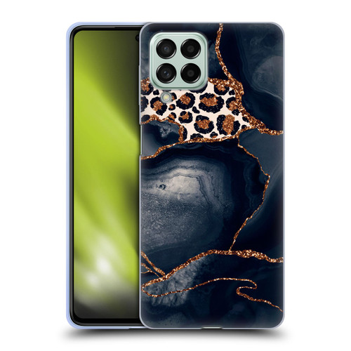 UtArt Wild Cat Marble Leopard Soft Gel Case for Samsung Galaxy M53 (2022)
