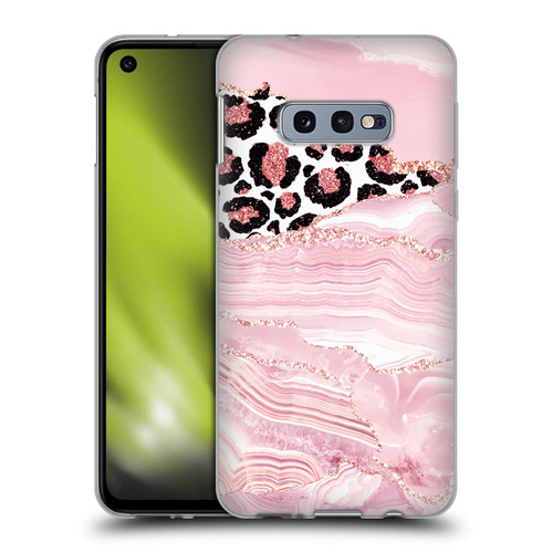 UtArt Wild Cat Marble Pink Glitter Soft Gel Case for Samsung Galaxy S10e