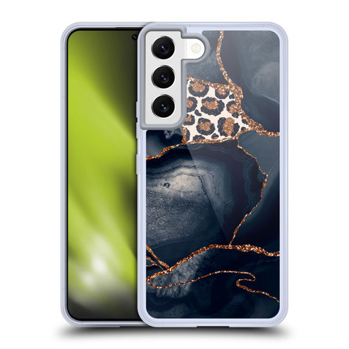 UtArt Wild Cat Marble Leopard Soft Gel Case for Samsung Galaxy S22 5G