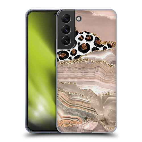 UtArt Wild Cat Marble Cheetah Waves Soft Gel Case for Samsung Galaxy S22+ 5G
