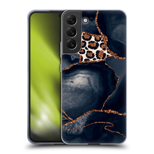 UtArt Wild Cat Marble Leopard Soft Gel Case for Samsung Galaxy S22+ 5G