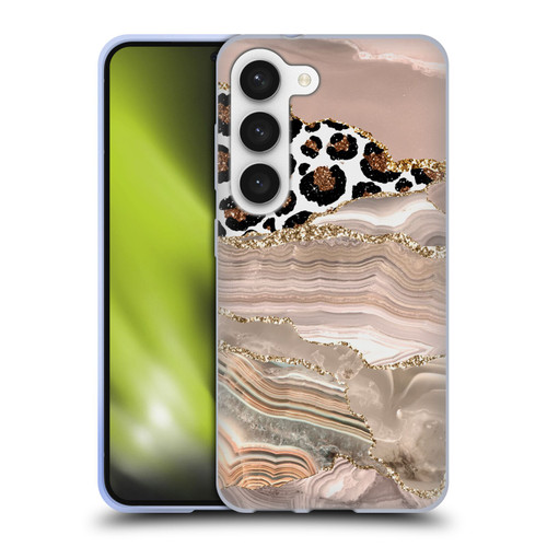 UtArt Wild Cat Marble Cheetah Waves Soft Gel Case for Samsung Galaxy S23 5G