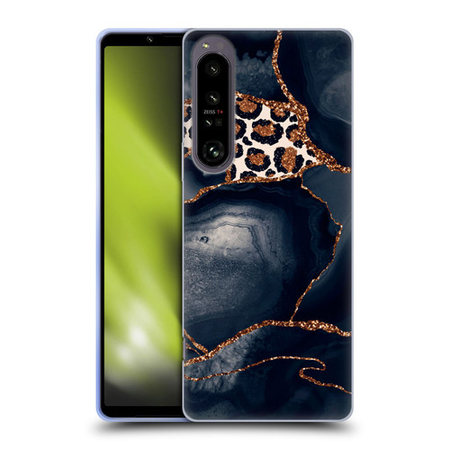 UtArt Wild Cat Marble Leopard Soft Gel Case for Sony Xperia 1 IV