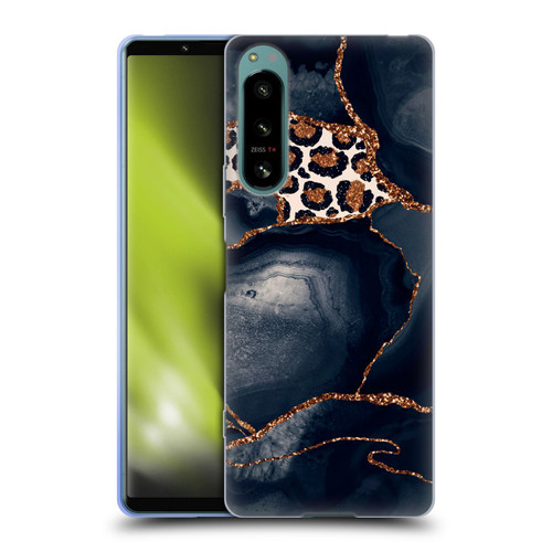 UtArt Wild Cat Marble Leopard Soft Gel Case for Sony Xperia 5 IV